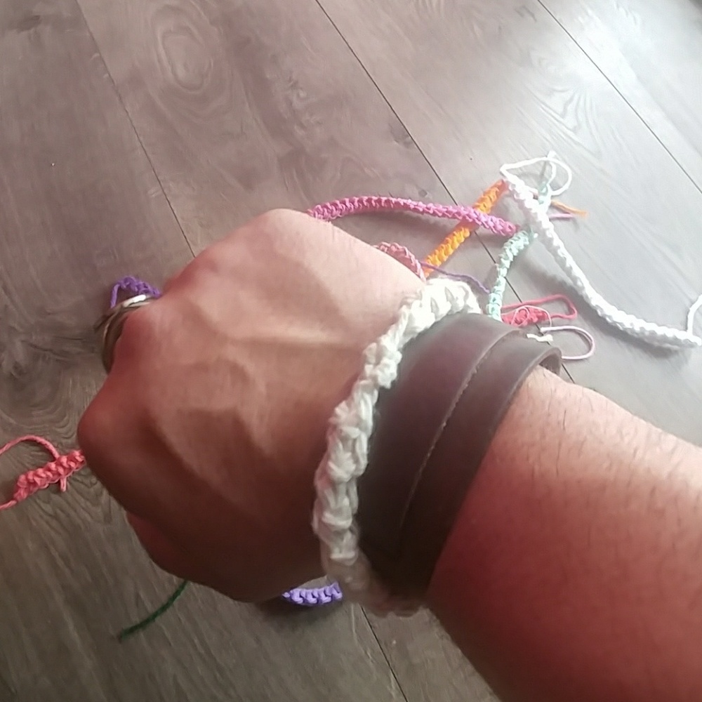 bracelets multiple colors with clips or ties